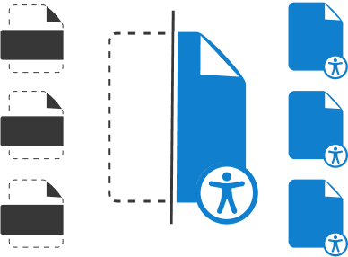 PDF accessibility dashboard showing compliance metrics and document status